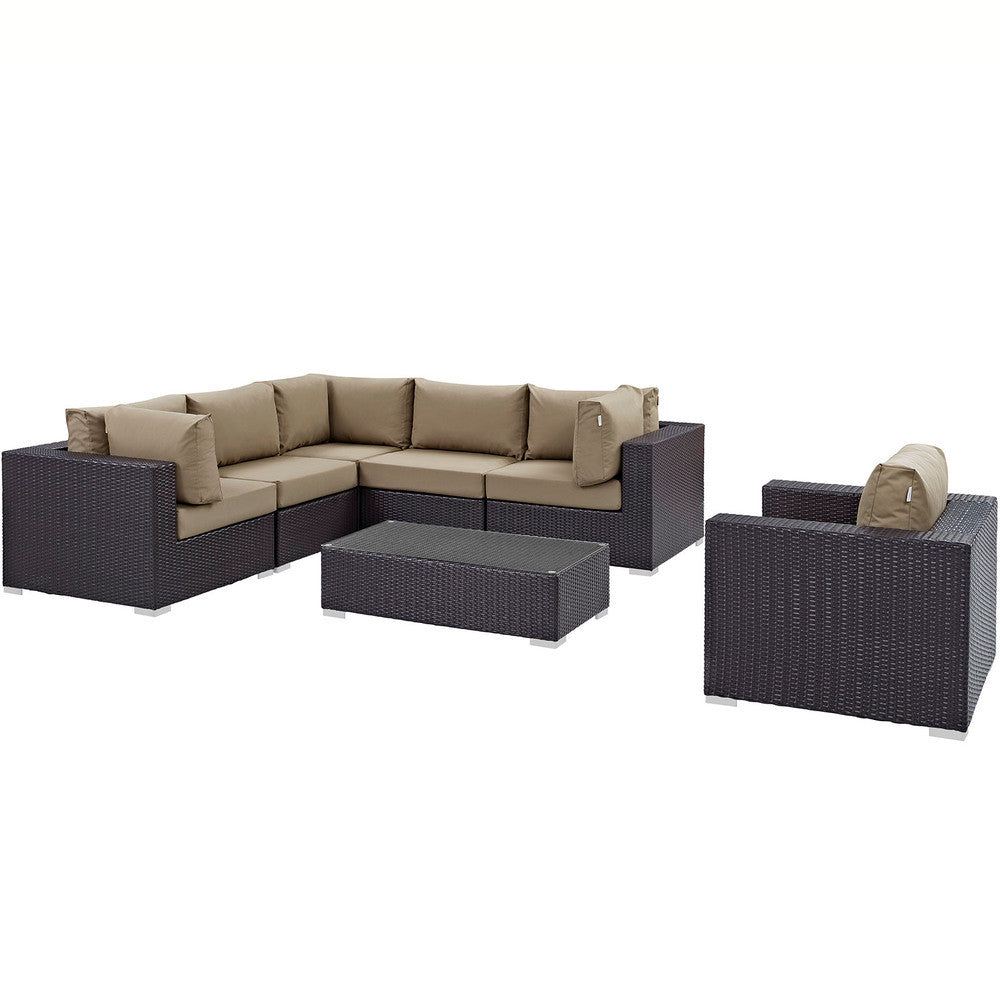 EEI-2157 Convene 7 Piece Outdoor Patio Sectional Set by Modway