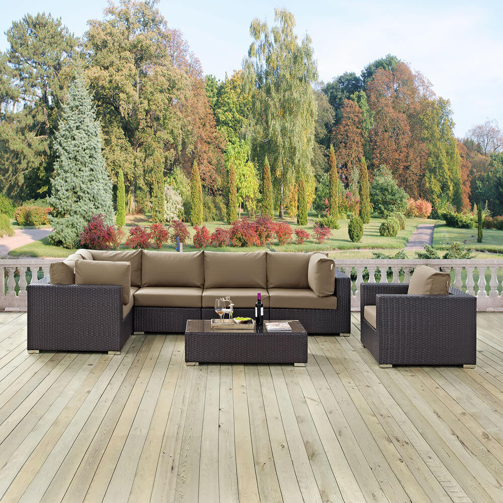EEI-2157 Convene 7 Piece Outdoor Patio Sectional Set by Modway