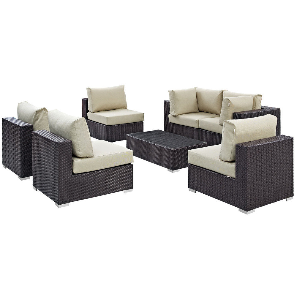 EEI-2164 Convene 7 Piece Outdoor Patio Sectional Set by Modway