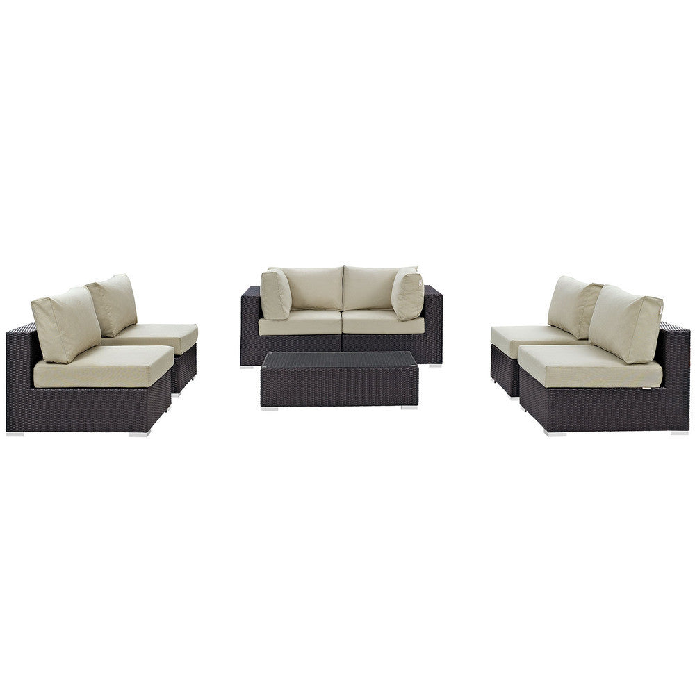 EEI-2164 Convene 7 Piece Outdoor Patio Sectional Set by Modway