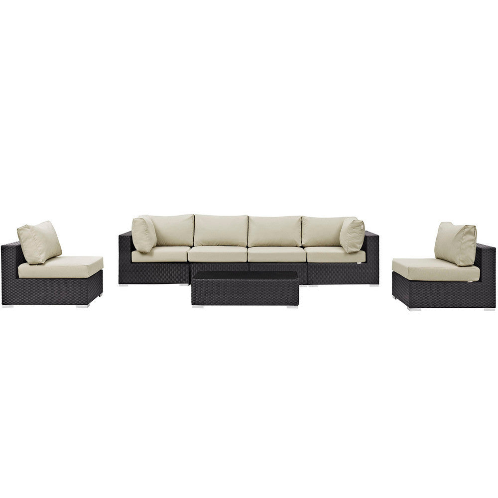 EEI-2164 Convene 7 Piece Outdoor Patio Sectional Set by Modway