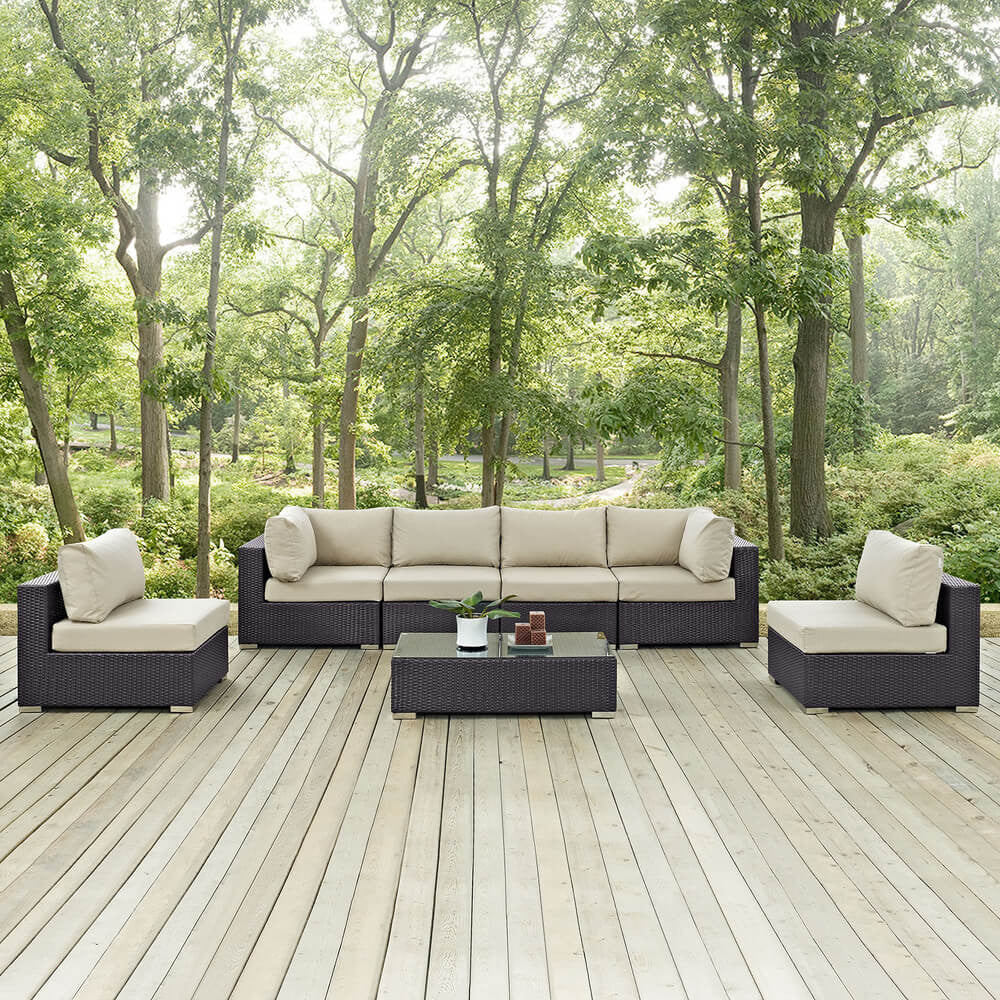 EEI-2164 Convene 7 Piece Outdoor Patio Sectional Set by Modway