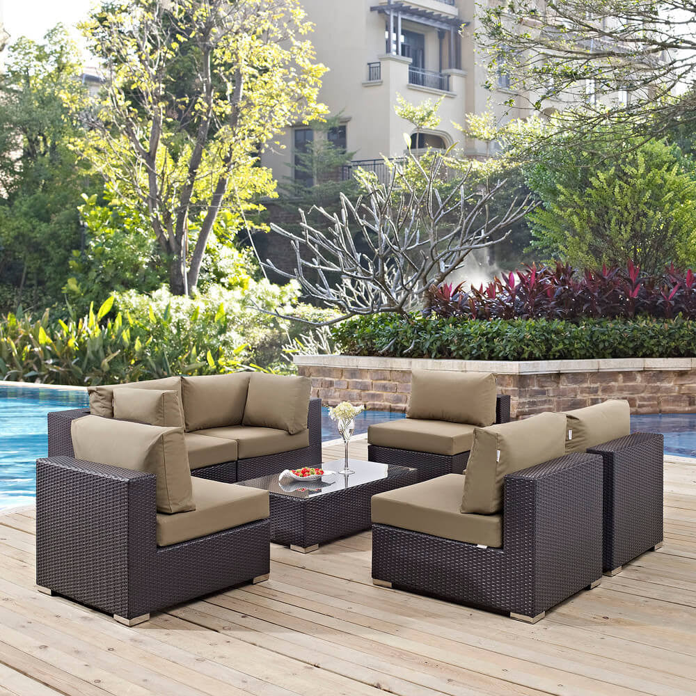 EEI-2164 Convene 7 Piece Outdoor Patio Sectional Set by Modway