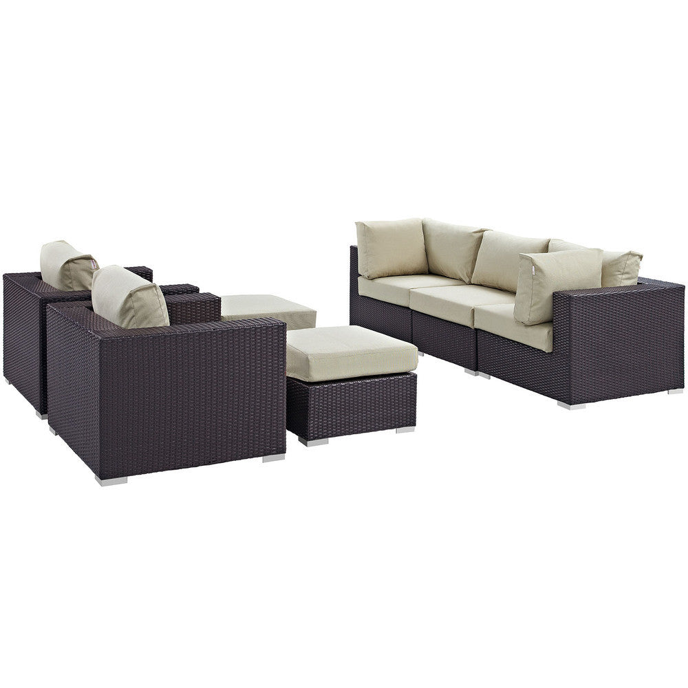 EEI-2200 Convene 7 Piece Outdoor Patio Sectional Set by Modway