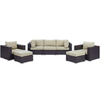 EEI-2200 Convene 7 Piece Outdoor Patio Sectional Set by Modway
