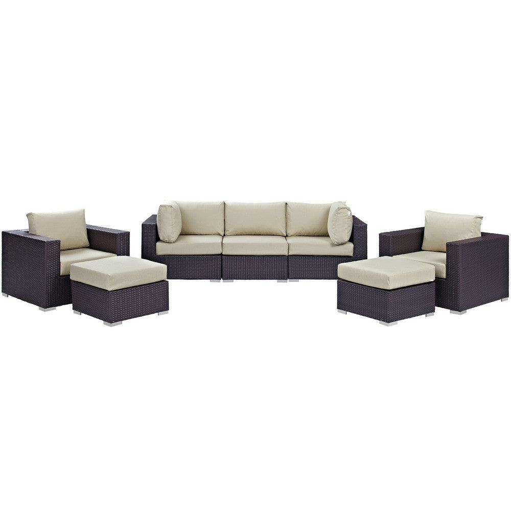 EEI-2200 Convene 7 Piece Outdoor Patio Sectional Set by Modway