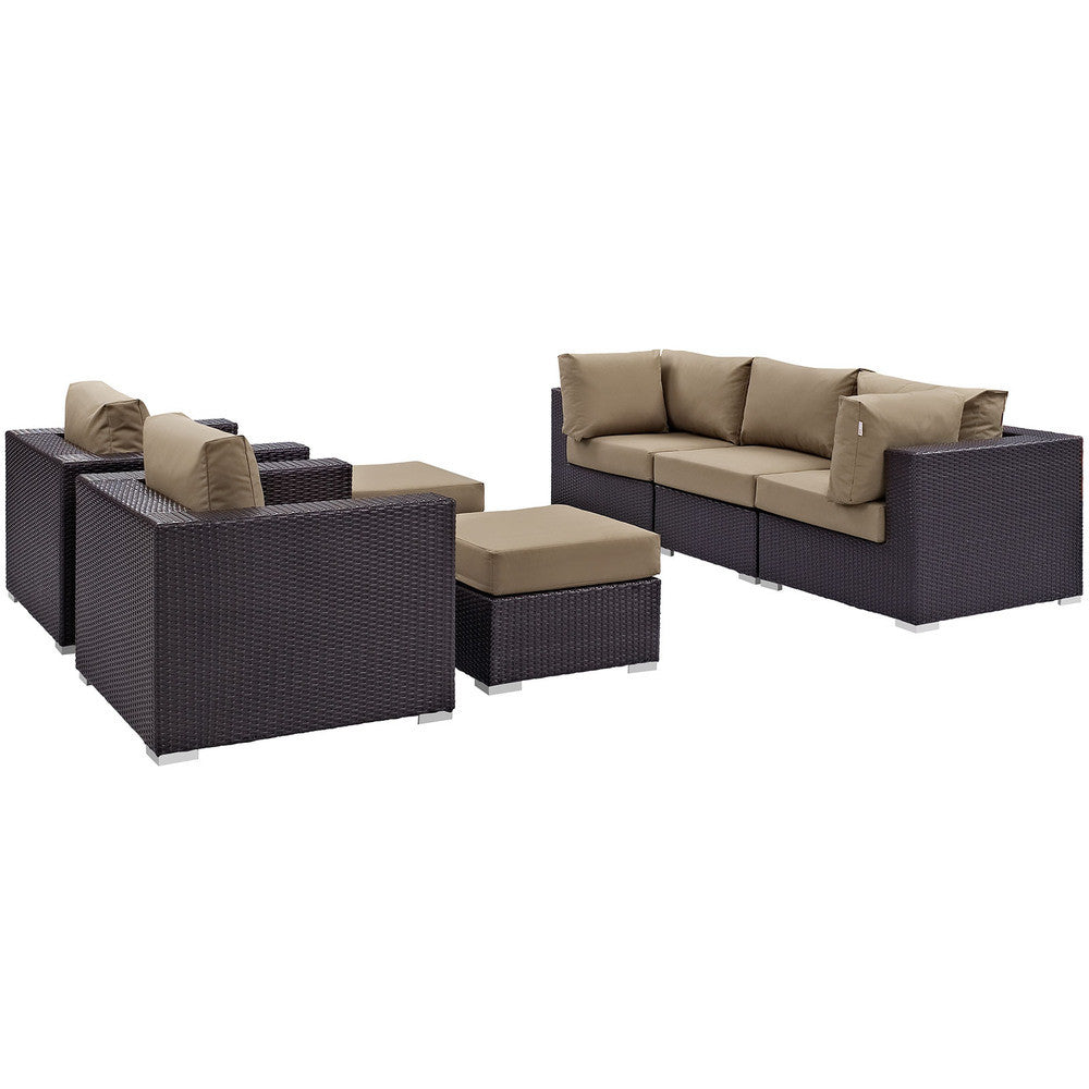 EEI-2200 Convene 7 Piece Outdoor Patio Sectional Set by Modway