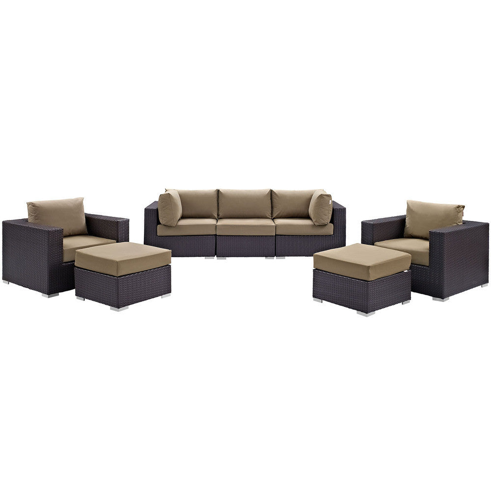 EEI-2200 Convene 7 Piece Outdoor Patio Sectional Set by Modway