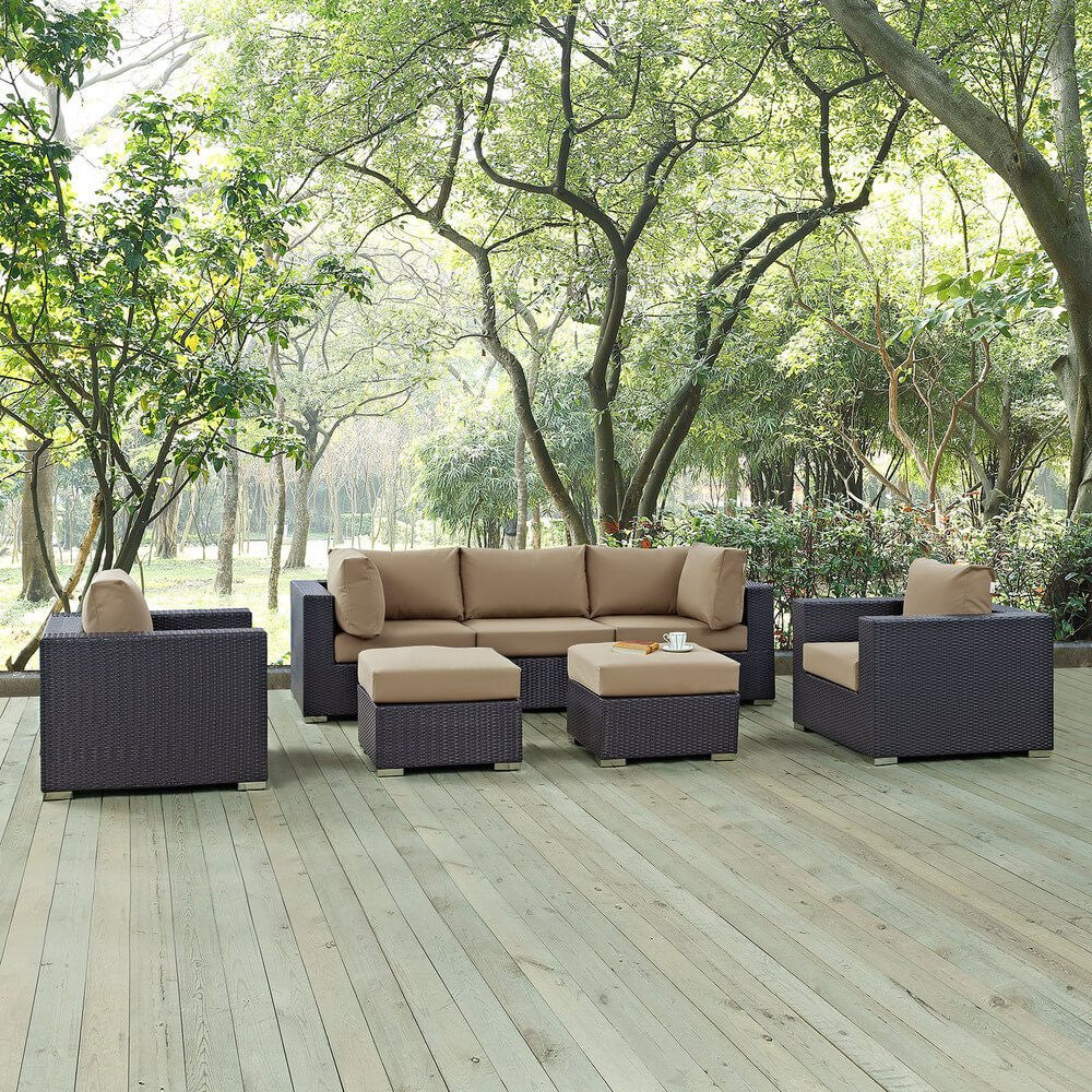 EEI-2200 Convene 7 Piece Outdoor Patio Sectional Set by Modway