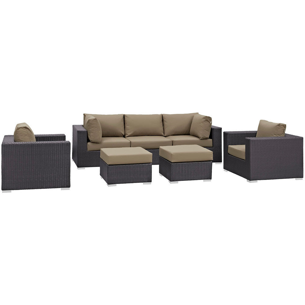 EEI-2200 Convene 7 Piece Outdoor Patio Sectional Set by Modway