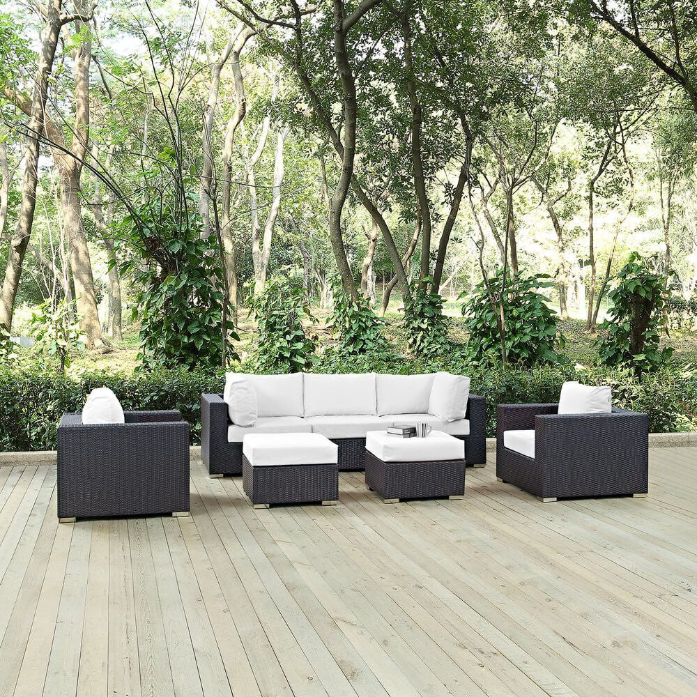 EEI-2200 Convene 7 Piece Outdoor Patio Sectional Set by Modway