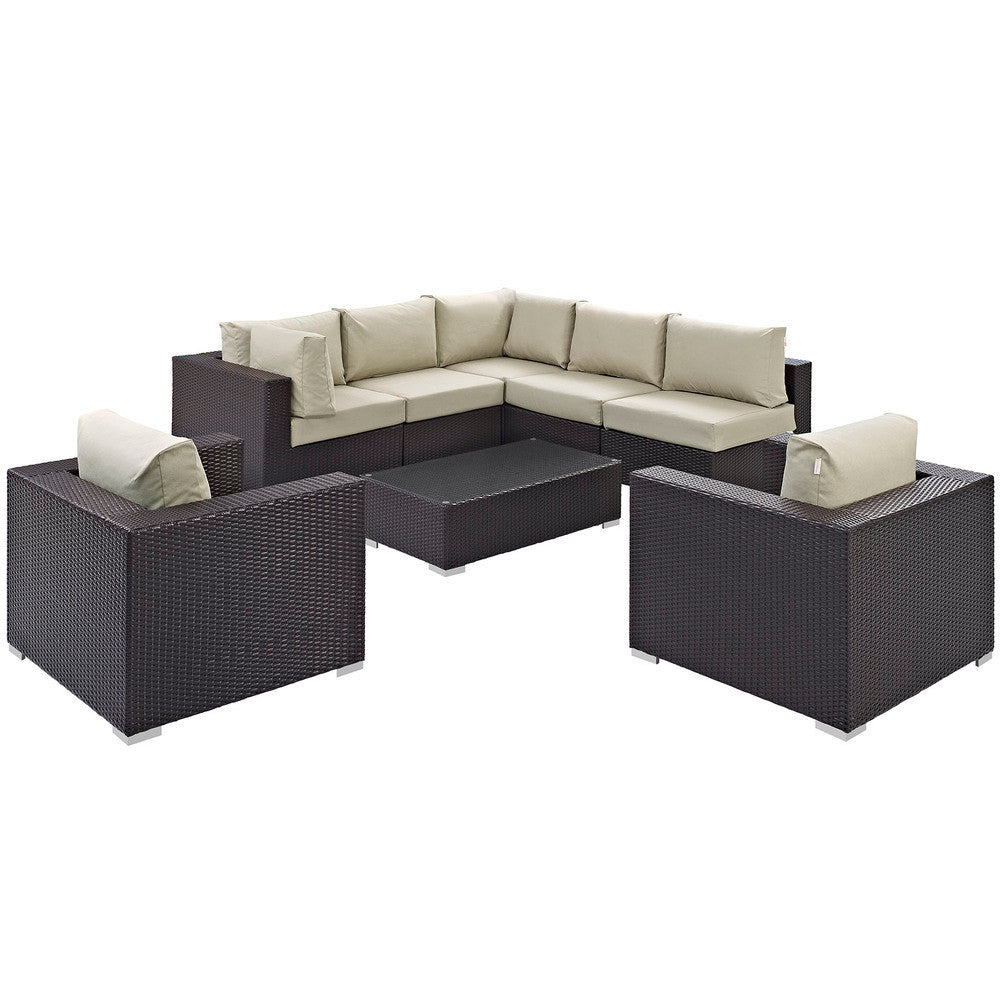 EEI-2203 Convene 8 Piece Outdoor Patio Sectional Set by Modway