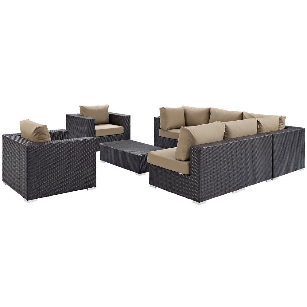 EEI-2203 Convene 8 Piece Outdoor Patio Sectional Set by Modway