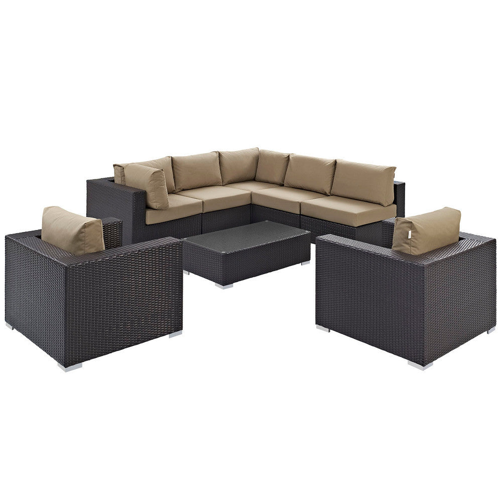 EEI-2203 Convene 8 Piece Outdoor Patio Sectional Set by Modway