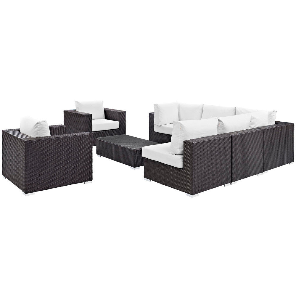 EEI-2203 Convene 8 Piece Outdoor Patio Sectional Set by Modway