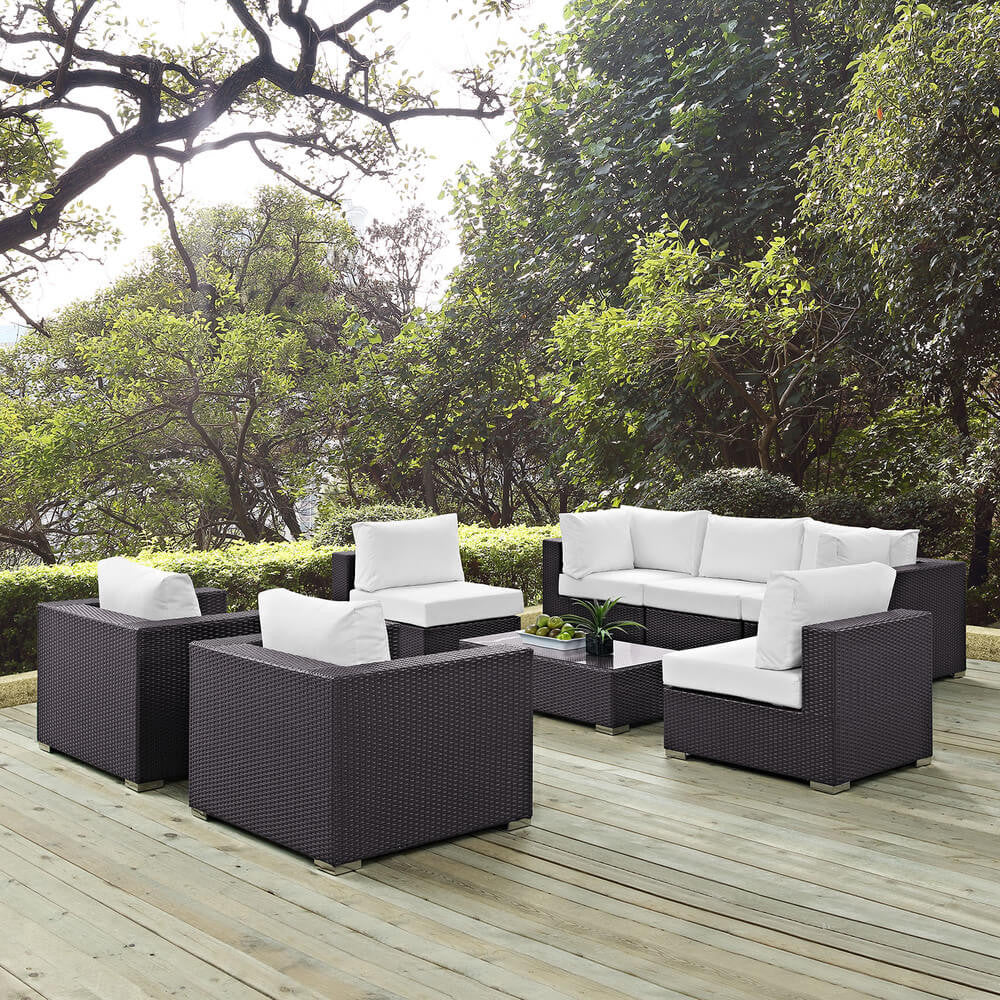 EEI-2203 Convene 8 Piece Outdoor Patio Sectional Set by Modway