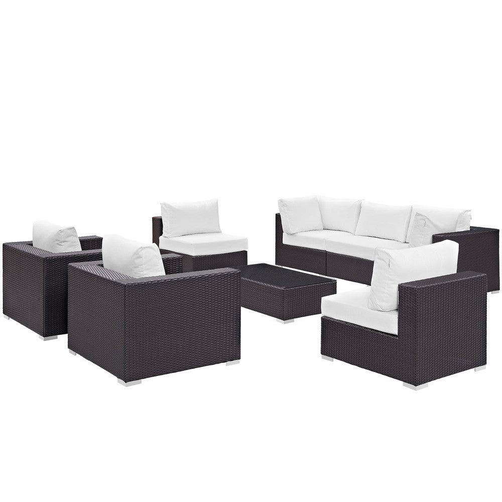 EEI-2203 Convene 8 Piece Outdoor Patio Sectional Set by Modway