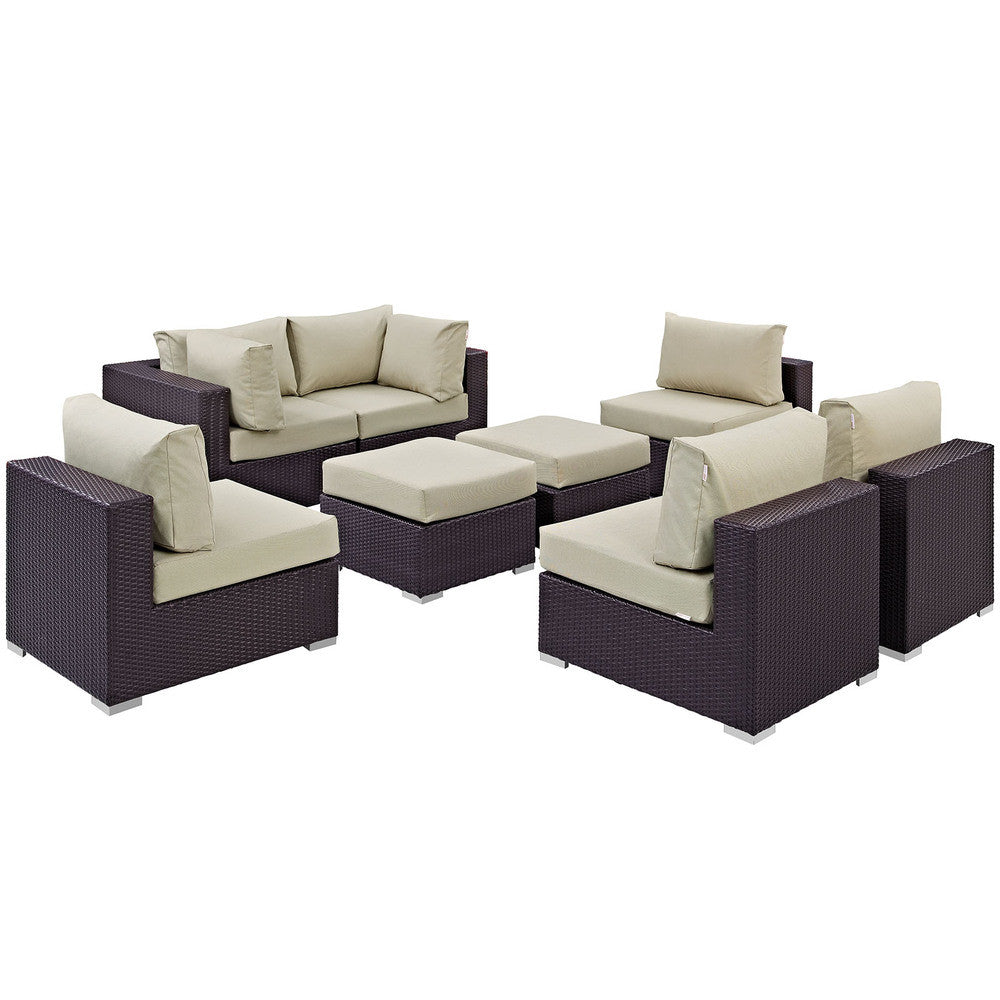 EEI-2204 Convene 8 Piece Outdoor Patio Sectional Set by Modway