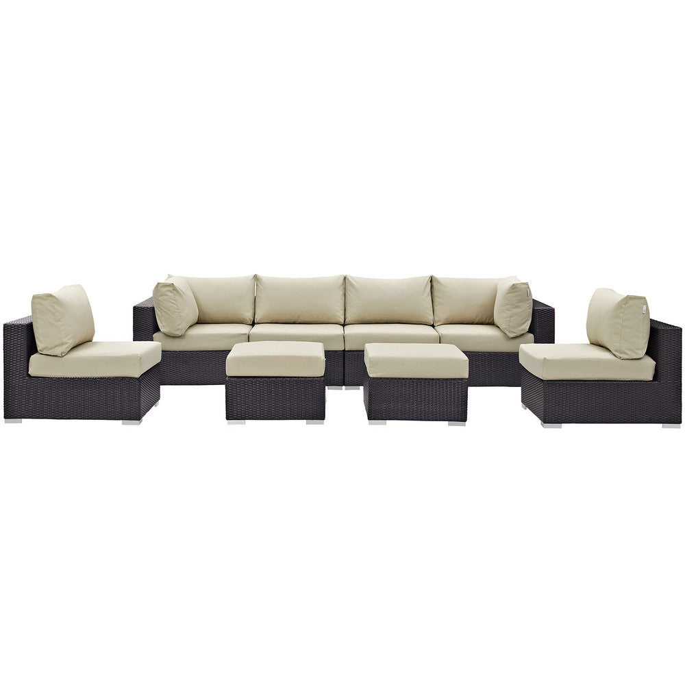 EEI-2204 Convene 8 Piece Outdoor Patio Sectional Set by Modway