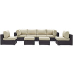 EEI-2204 Convene 8 Piece Outdoor Patio Sectional Set by Modway