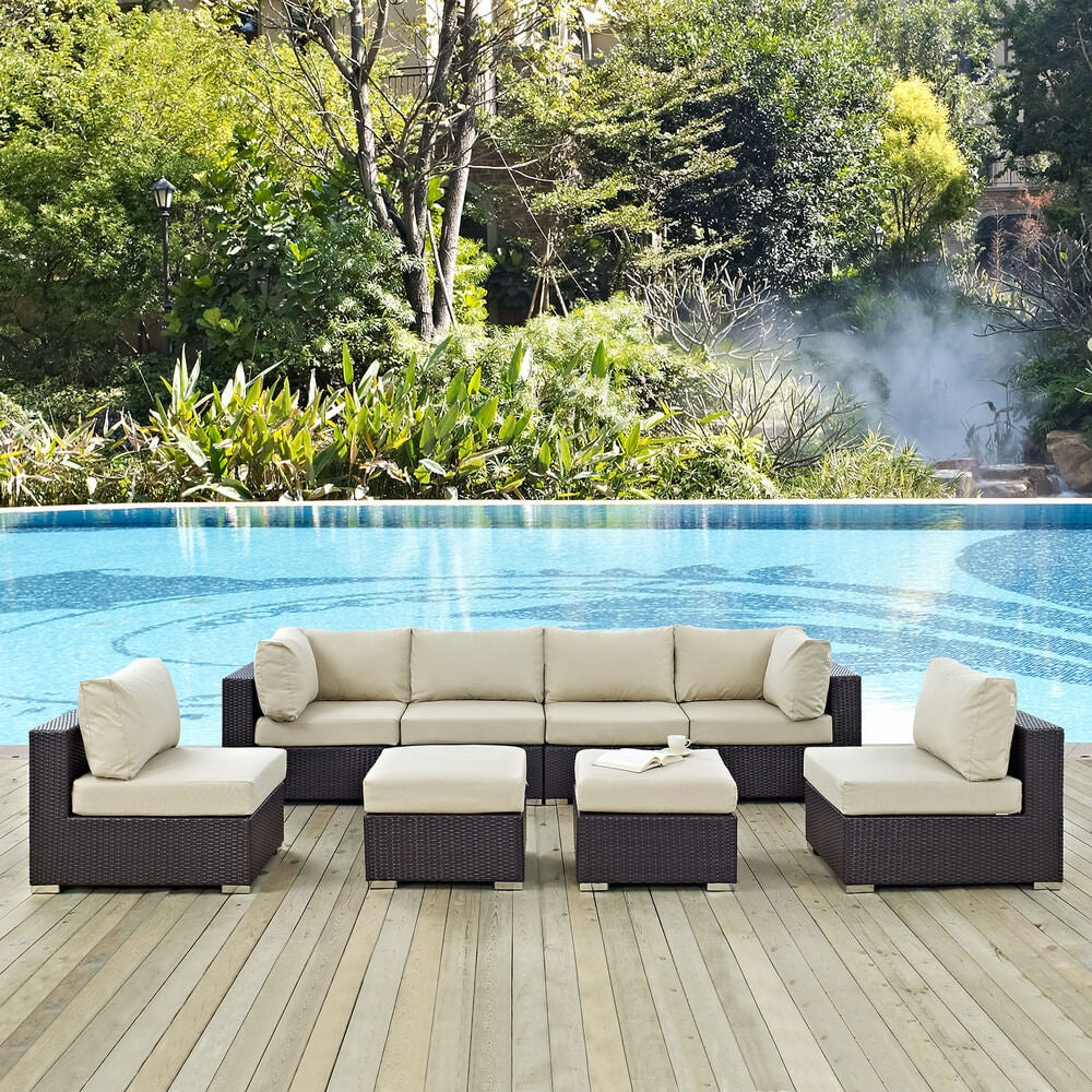 EEI-2204 Convene 8 Piece Outdoor Patio Sectional Set by Modway