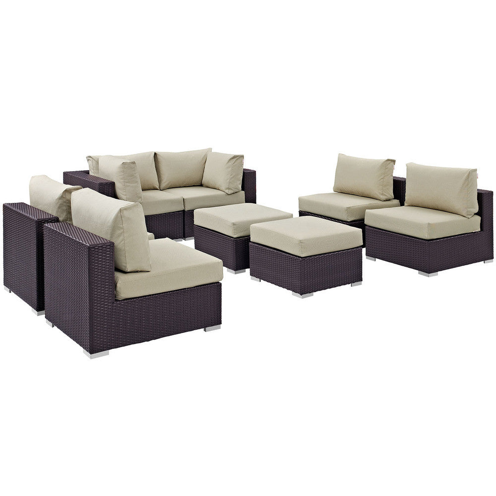 EEI-2204 Convene 8 Piece Outdoor Patio Sectional Set by Modway