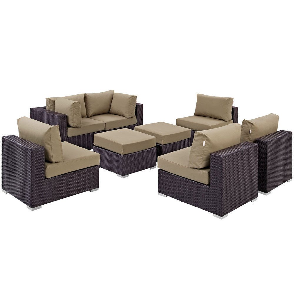 EEI-2204 Convene 8 Piece Outdoor Patio Sectional Set by Modway