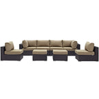 EEI-2204 Convene 8 Piece Outdoor Patio Sectional Set by Modway