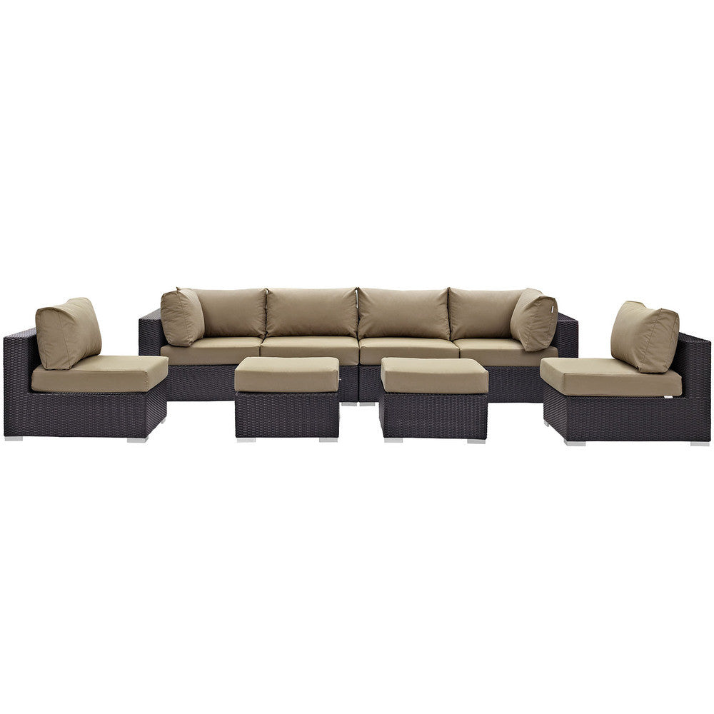 EEI-2204 Convene 8 Piece Outdoor Patio Sectional Set by Modway