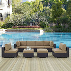 EEI-2204 Convene 8 Piece Outdoor Patio Sectional Set by Modway