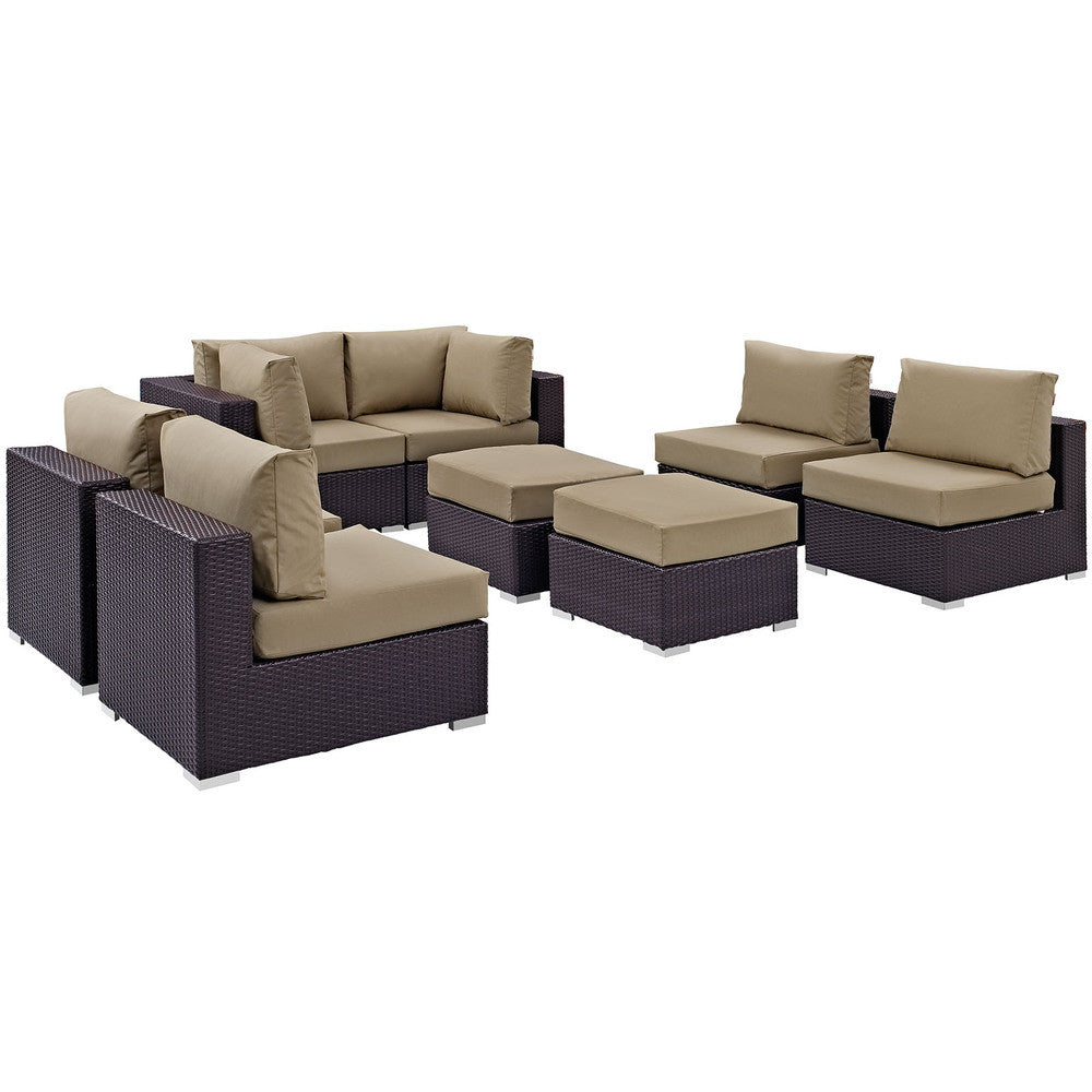 EEI-2204 Convene 8 Piece Outdoor Patio Sectional Set by Modway