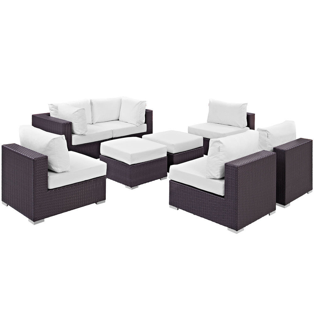 EEI-2204 Convene 8 Piece Outdoor Patio Sectional Set by Modway