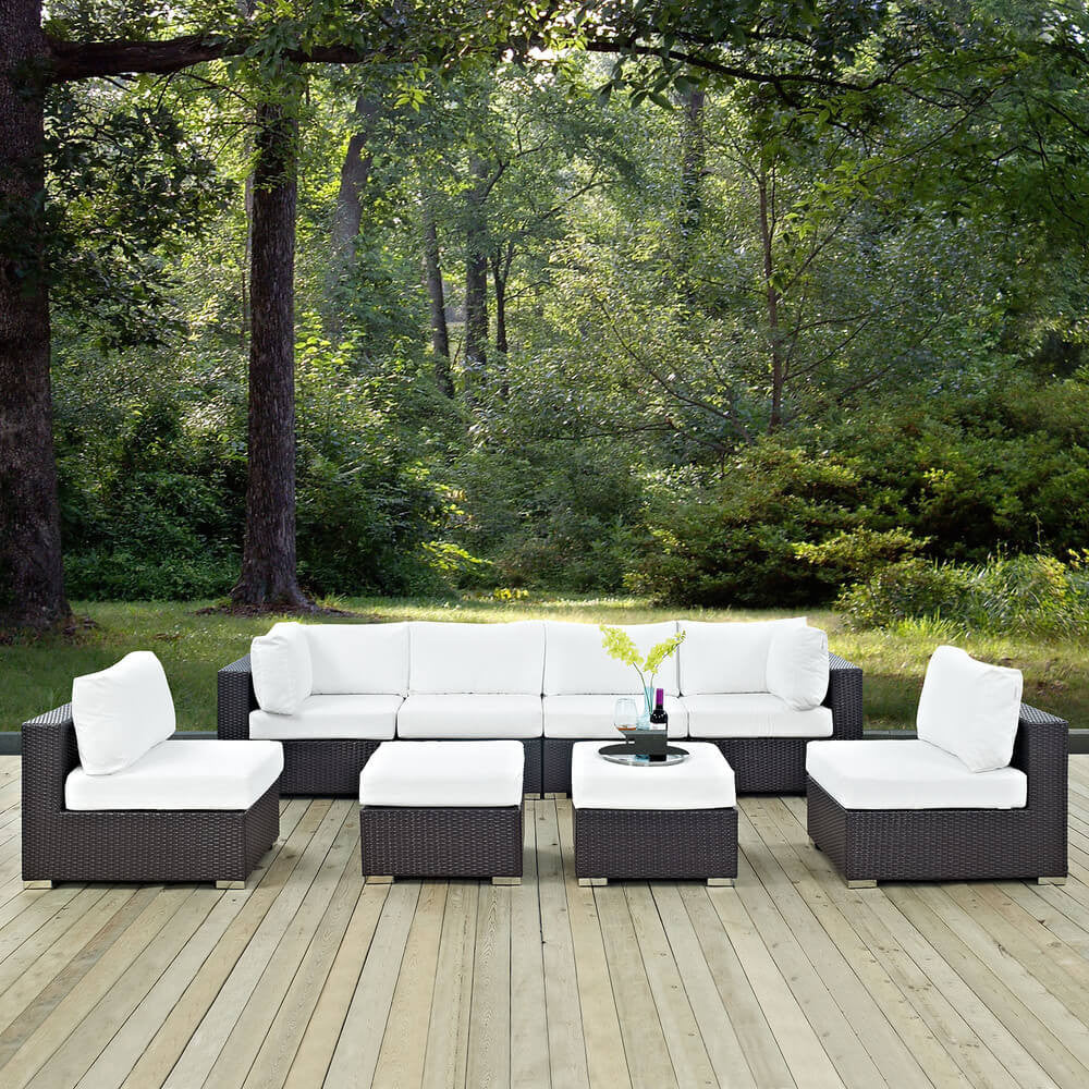 EEI-2204 Convene 8 Piece Outdoor Patio Sectional Set by Modway