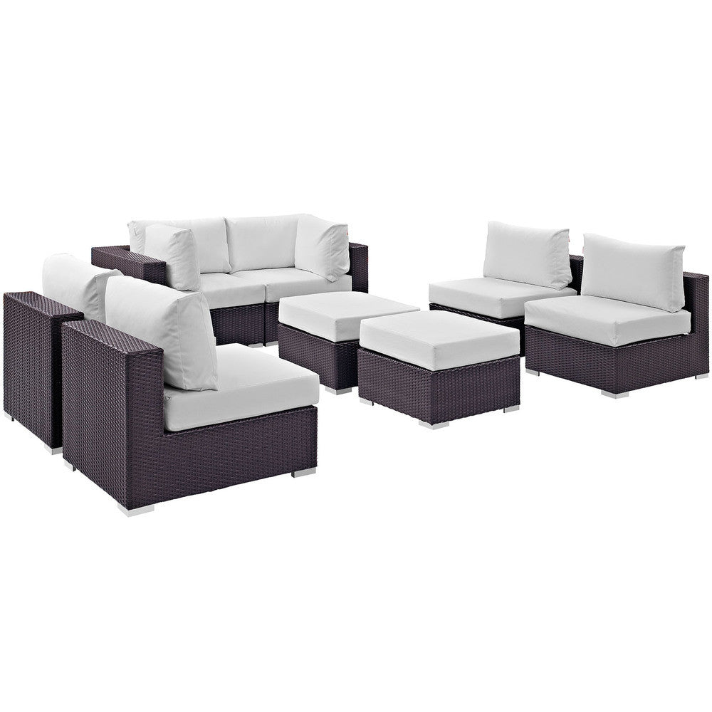 EEI-2204 Convene 8 Piece Outdoor Patio Sectional Set by Modway