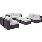 EEI-2204 Convene 8 Piece Outdoor Patio Sectional Set by Modway