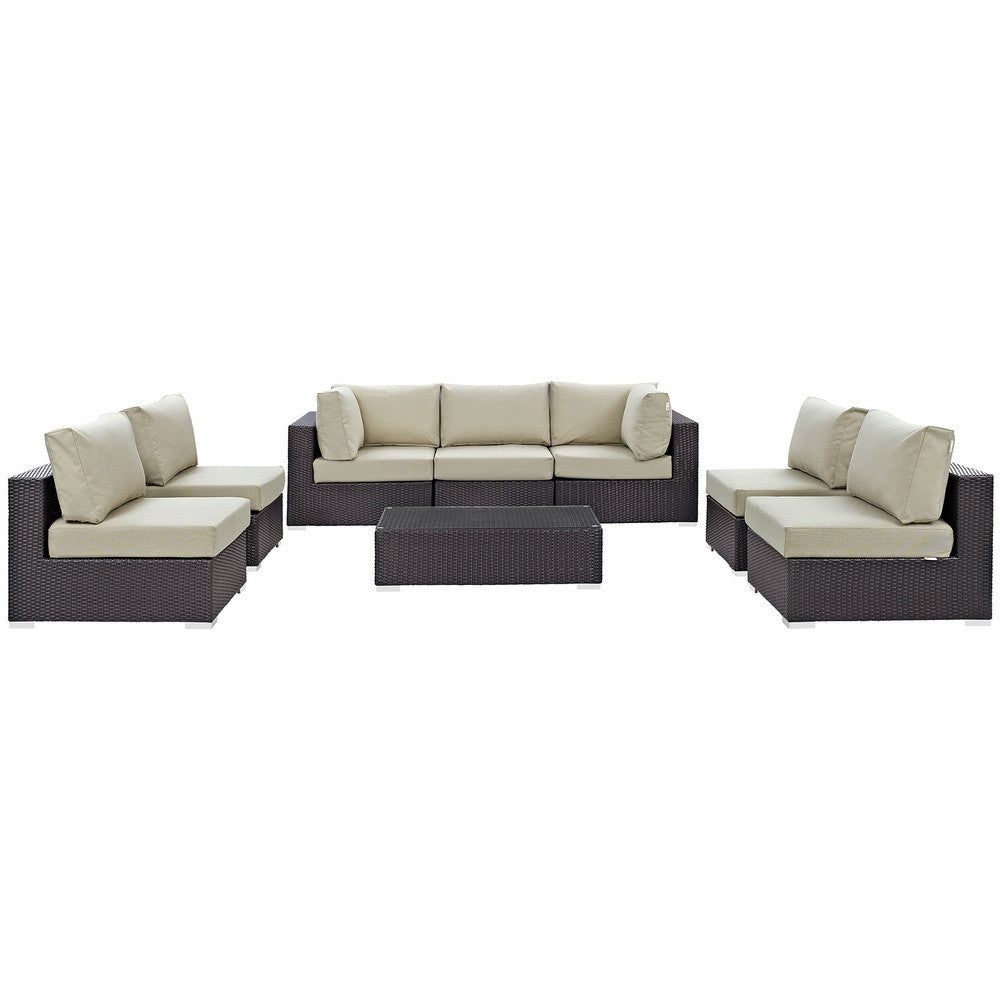 EEI-2205 Convene 8 Piece Outdoor Patio Sectional Set by Modway