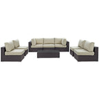 EEI-2205 Convene 8 Piece Outdoor Patio Sectional Set by Modway