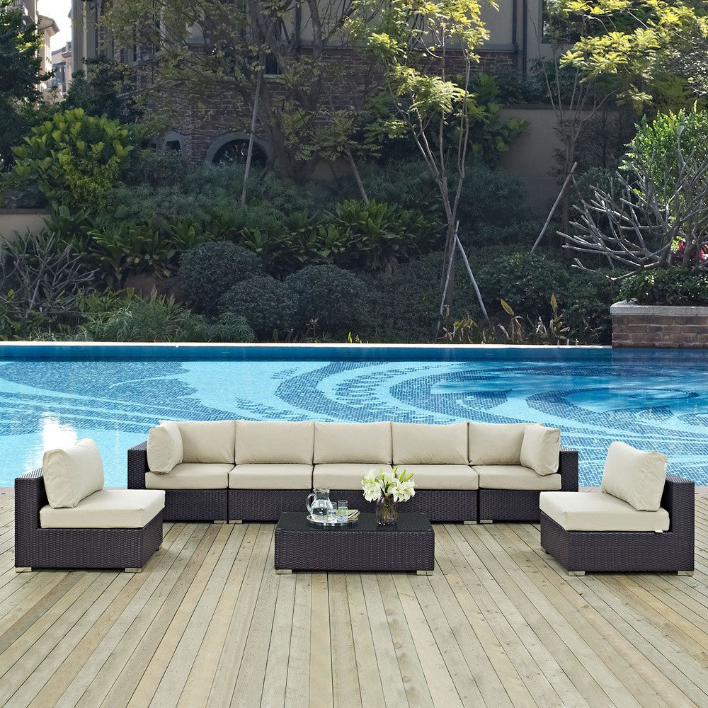EEI-2205 Convene 8 Piece Outdoor Patio Sectional Set by Modway