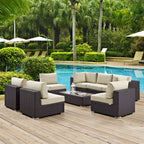 EEI-2205 Convene 8 Piece Outdoor Patio Sectional Set by Modway