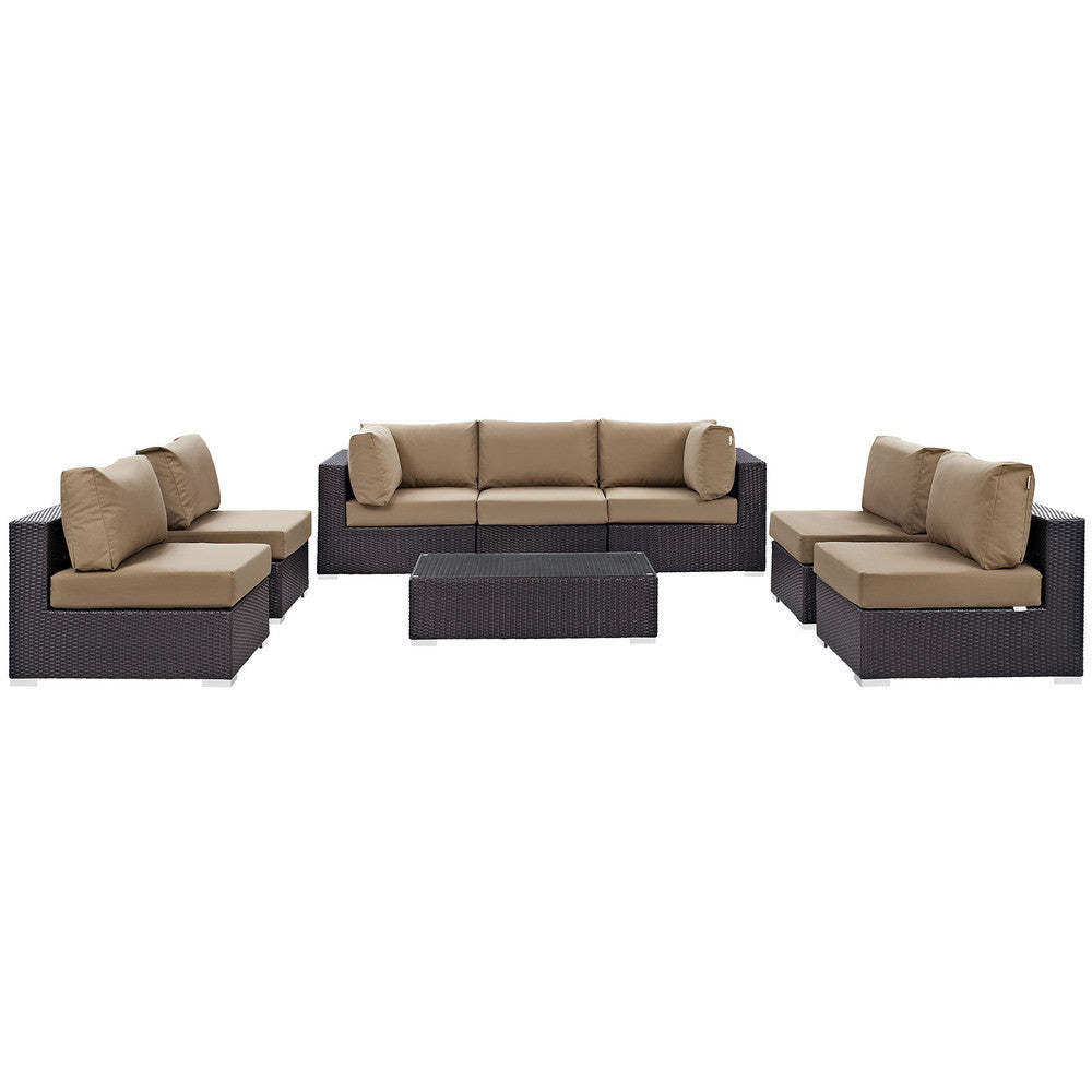 EEI-2205 Convene 8 Piece Outdoor Patio Sectional Set by Modway