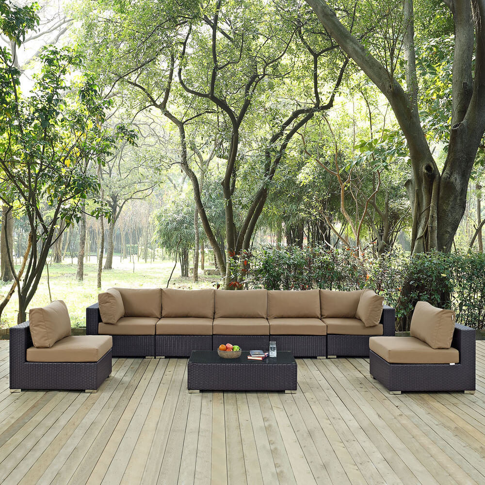 EEI-2205 Convene 8 Piece Outdoor Patio Sectional Set by Modway