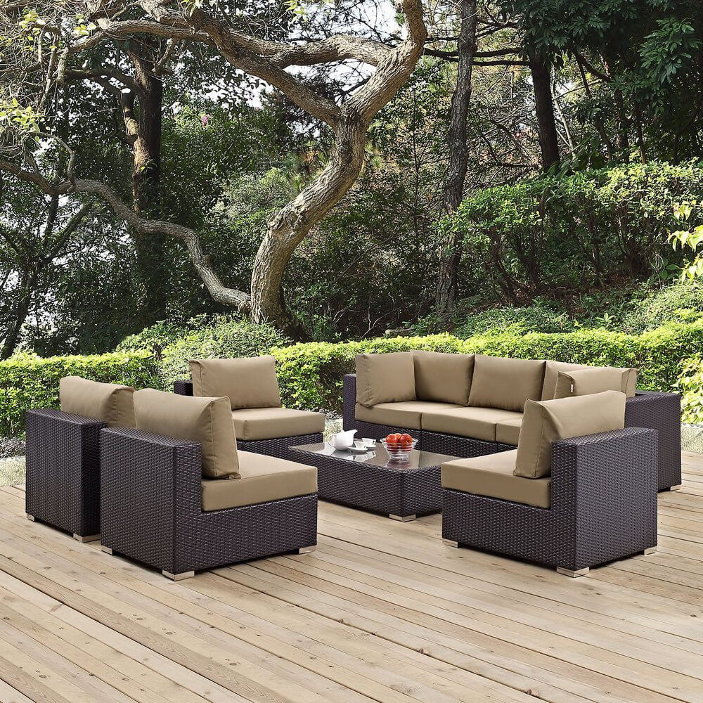EEI-2205 Convene 8 Piece Outdoor Patio Sectional Set by Modway