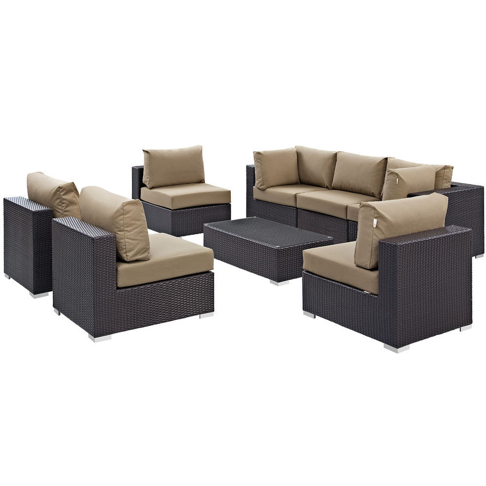 EEI-2205 Convene 8 Piece Outdoor Patio Sectional Set by Modway