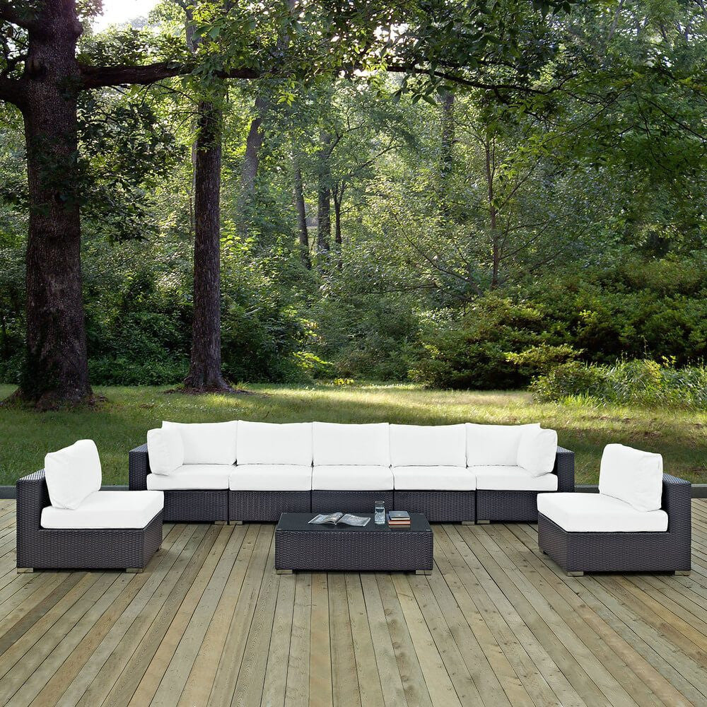 EEI-2205 Convene 8 Piece Outdoor Patio Sectional Set by Modway