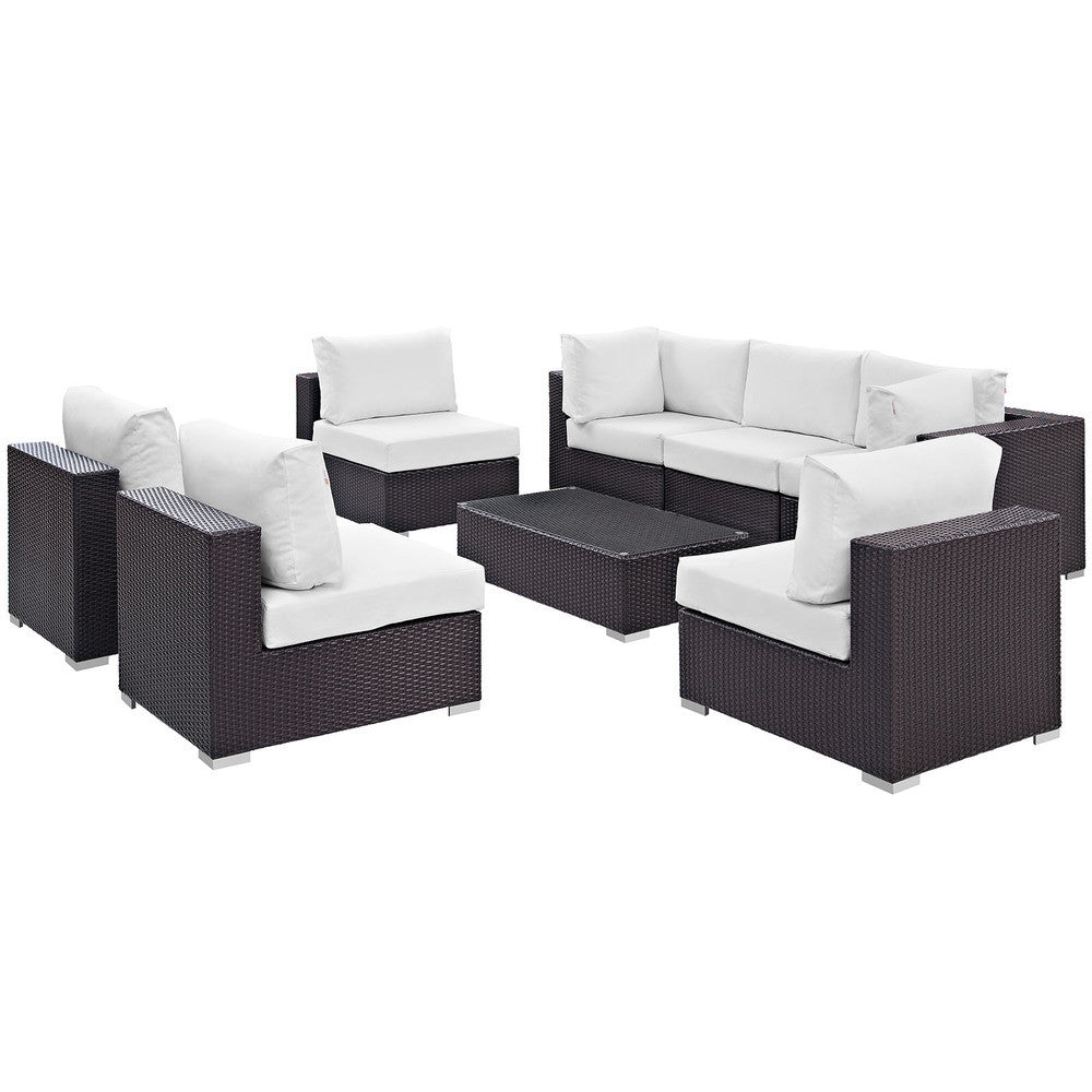EEI-2205 Convene 8 Piece Outdoor Patio Sectional Set by Modway