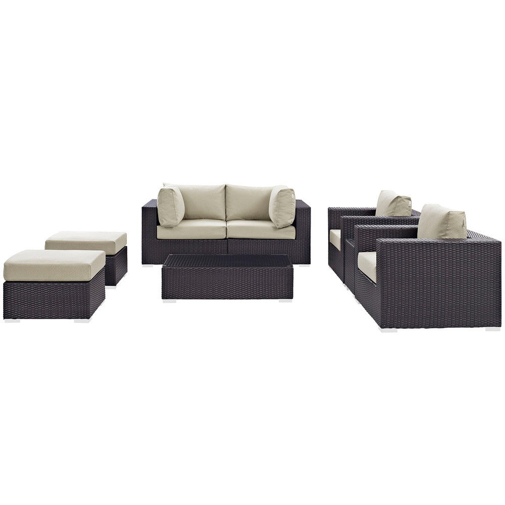 EEI-2206 Convene 8 Piece Outdoor Patio Sectional Set by Modway