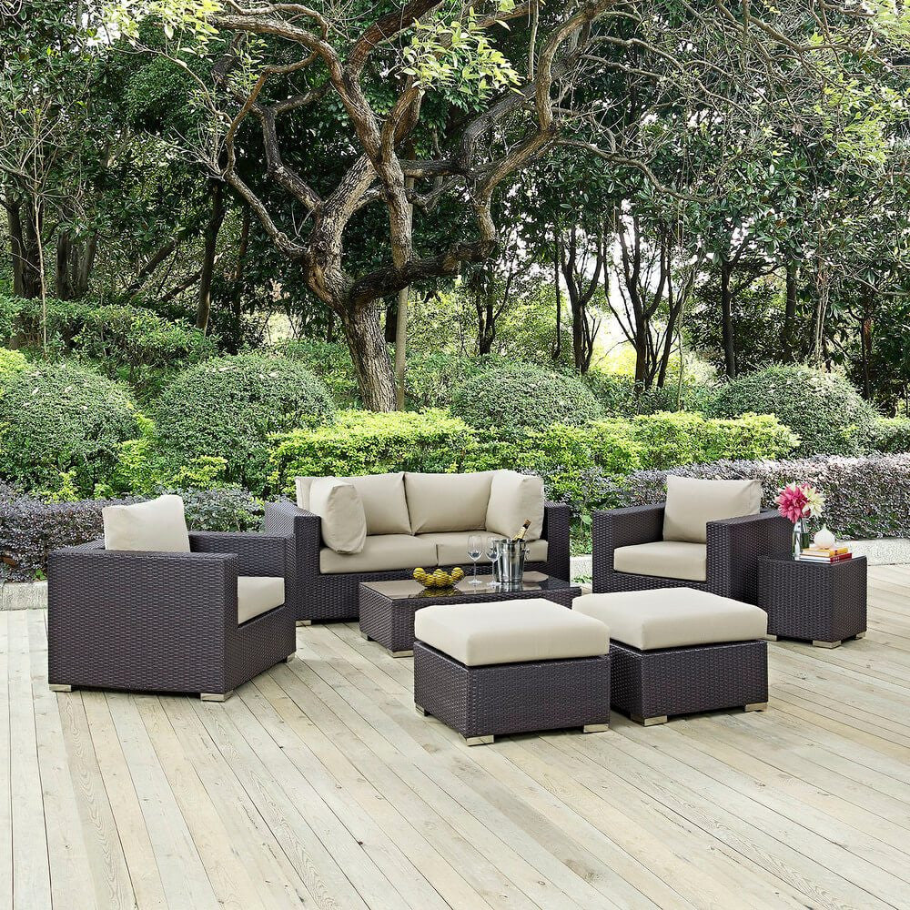 EEI-2206 Convene 8 Piece Outdoor Patio Sectional Set by Modway