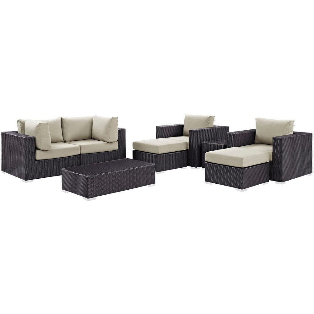 EEI-2206 Convene 8 Piece Outdoor Patio Sectional Set by Modway
