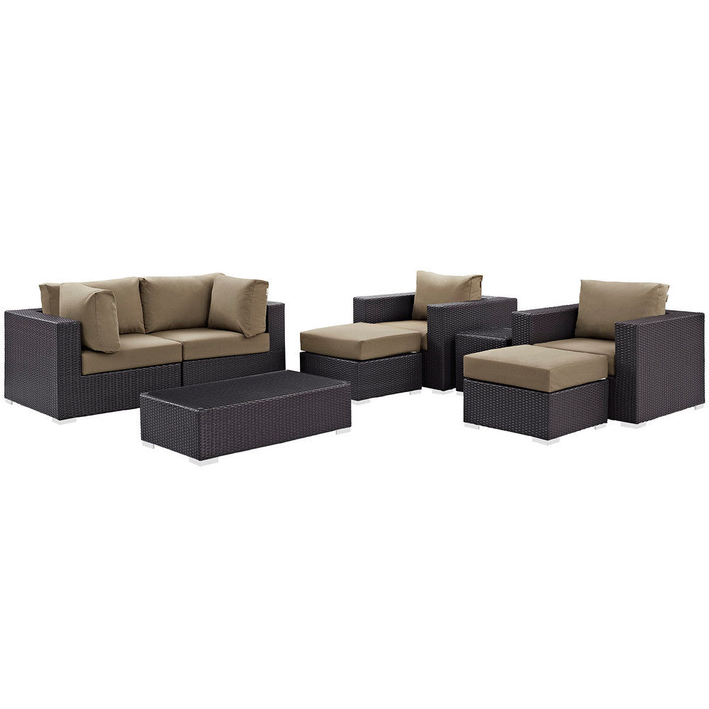 EEI-2206 Convene 8 Piece Outdoor Patio Sectional Set by Modway