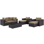 EEI-2206 Convene 8 Piece Outdoor Patio Sectional Set by Modway